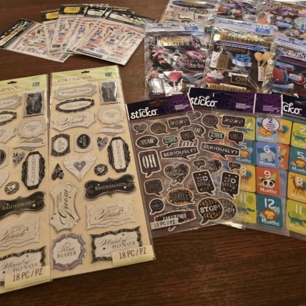 Lot of Scrapbook Stickers Craft DIY Embellishments Wedding Baby Theme Mixed Set - Picture 5 of 6